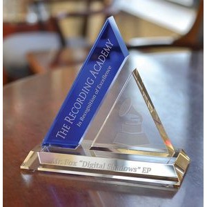 Cobalt Blue Mezzo Optical Crystal Award
