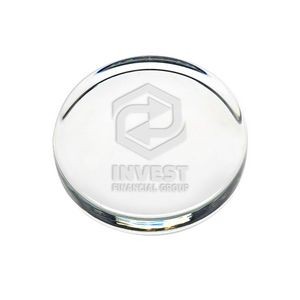 Flat Round Paperweight - Etched
