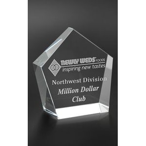 Large Standing Pentagon Optical Crystal Award