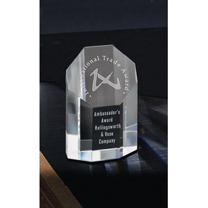 Small Octagon Tower Optical Crystal Award