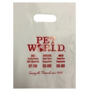 Die Cut Handle Plastic Bags Frosted 3 Mil. 12"x15"x3"