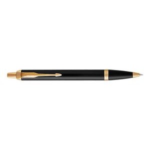 Parker IM Black Lacquer Ballpoint Pen Gold Trim
