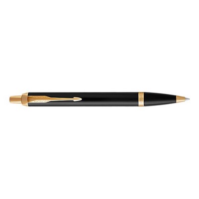 Parker IM Black Lacquer Ballpoint Pen Gold Trim