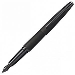 Cross ATX Brushed Black Fountain Pen with Polished Black PVD appointments