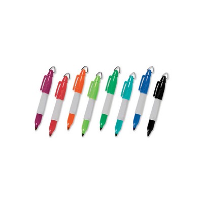Sharpie Mini Capped Marker w/ Cap Ring With 8 Ink/Cap Colors Available
