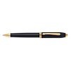 Cross Townsend Polished Black Lacquer Ballpoint 23 KT Gold Plated Appts
