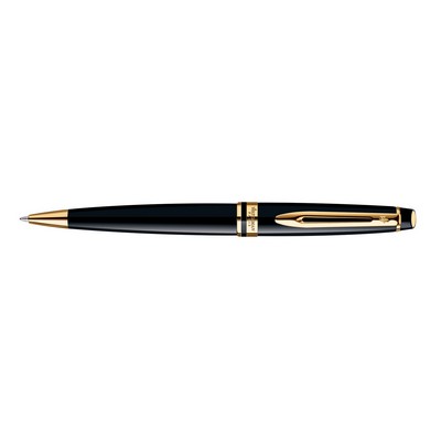 Waterman Expert Ball Point Black Lacquer Gold Trim Pen