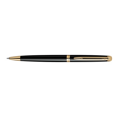 Waterman Hemisphere Ball Pen Black Lacquer Gold Trim