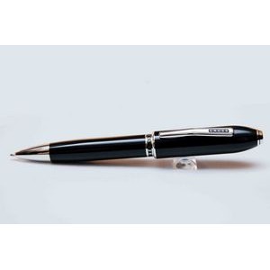 Cross Peerless 125 Obsidian Black Lacquer Ballpoint Pen w/Platinum Appts