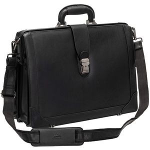 Mancini Buffalo Luxurious Litigator Brief Case with a Pocket for 17.5" Laptop