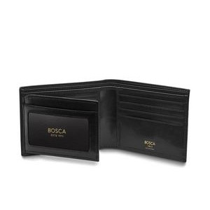 BOSCA Leather Italia Bifold Wallet with Card/ID Flap