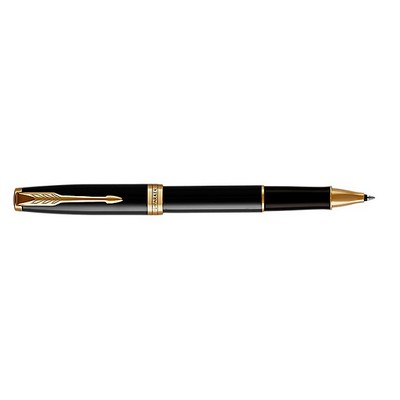 Parker Sonnet Lacquered Black Rollerball / Gold Trim