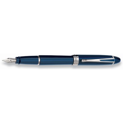 Aurora Ipsilon Deluxe Blue with Chrome Trim Fountain Pen