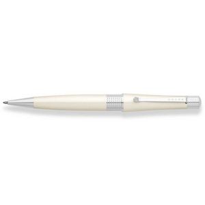 Cross Beverly Pearlescent White Lacquer Ballpoint Pen Chrome Appts