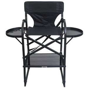 Bar Height Director Chair w/Blank Replaceable Front Embroidery/Imprint Panel and 2 Tray Tables