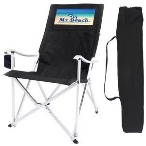 High Back Folding Aluminum Arm Chair w/Carry Bag