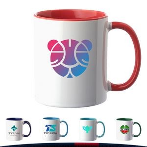 11 oz. Bright Two-tone Ceramic Mugs