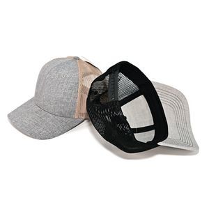Cotton Mesh Trucker Cap with PU Patch