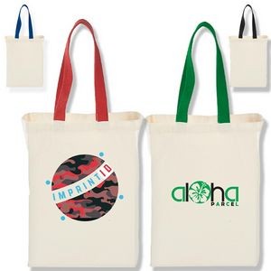 Grocery Canvas Tote Bag w/Colored Handles (10