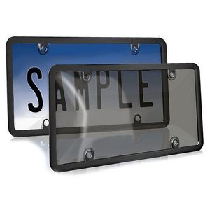 Unbreakable License Plate Tinted Covers Shields w/Frame