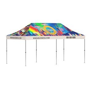 Pop up tent printed roof