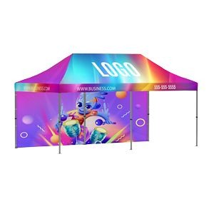 Recycled Pop up tent 20 ft wall 2-sided printing