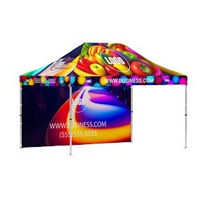 Pop up tent 15 ft wall 2-sided printing