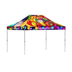 Pop up tent printed roof