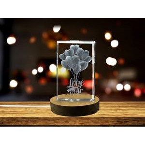 Love is in the Air 3D Engraved Crystal