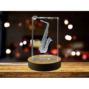Saxophone 3D Engraved Crystal