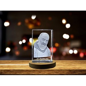 St. Padre Pio| The Stigmatist Saint Gift | Religious 3D Engraved Crystal