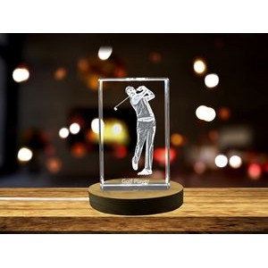 Golf Player 3D Engraved Crystal 3D Engraved Crystal Keepsake/Gift/Decor/Collectible/Souvenir