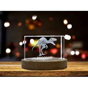 Troodon Dinosaur 3D Engraved Crystal 3D Engraved Crystal Keepsake/Gift/Decor/Collectible/Souvenir
