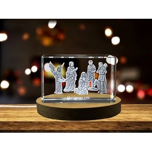 A Night of Wonder | Christmas Crib 3D Engraved Crystal