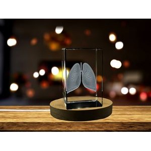 Lungs | 3D Engraved Crystal Keepsake | Gift/Decor | Collectible | Souvenir