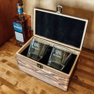 Whiskey Glass Set - Wood Box