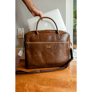 Leather Laptop Bag - Brown