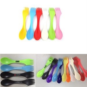 3 in 1 Camping Plastic Sporks Knives Forks Spoons