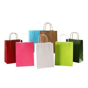 Multi-color Kraft Paper Bag with Handle