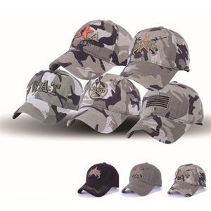 Camo Baseball Caps with custom patch golf cap visor
