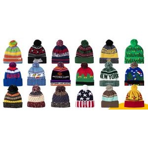 Premium Knit Beanie w/Cuff Pom winter hats