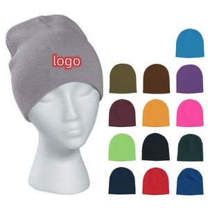 Knit Beanie Cap with custom logo winter hat