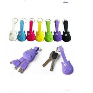 USB Data Cable Connector with Keychain