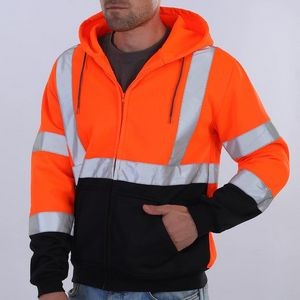 High Visibility Safety Sweatshirt for Men Class 3 Reflective
