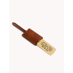 Solid Brass & Leather Luggage Tag