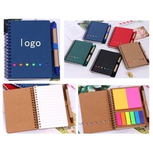 Notepad with Pen in Holder and Sticky Notes