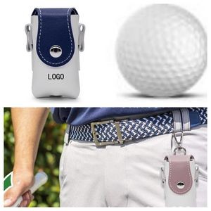 Mini Golf Ball Storage Bag PU Leather Waist Bag