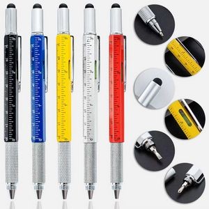 6-in-1 metal Multi-functional tool pen with a ruler& touch screen stylus pens
