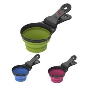 Collapsible Pet Scoop Silicone Measuring Cups Scoop & Feeder