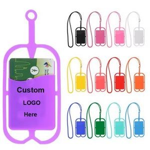 Silicone Phone Card Holder Sleeves with Neck Lanyard